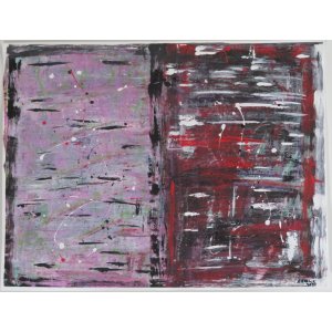 Papier 50x70cm.
Titel: Abstrakt Rosa/Schwarz =Schwarz/Rot.